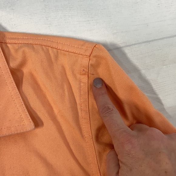 Chaps Cotton Peach Full Front Zip Closure Long Sleeve Denim Jacket - Picture 12 of 14